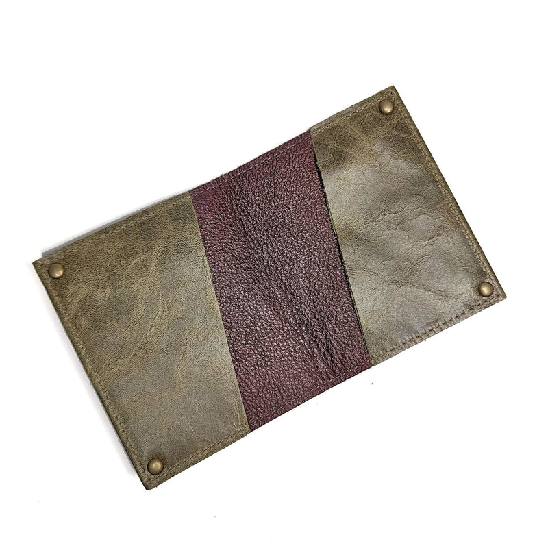 Green Mini Leather Flap Wallet, Unisex, Made in USA, Wallets & Money Clips, Mini Wallet, Brynn Capella