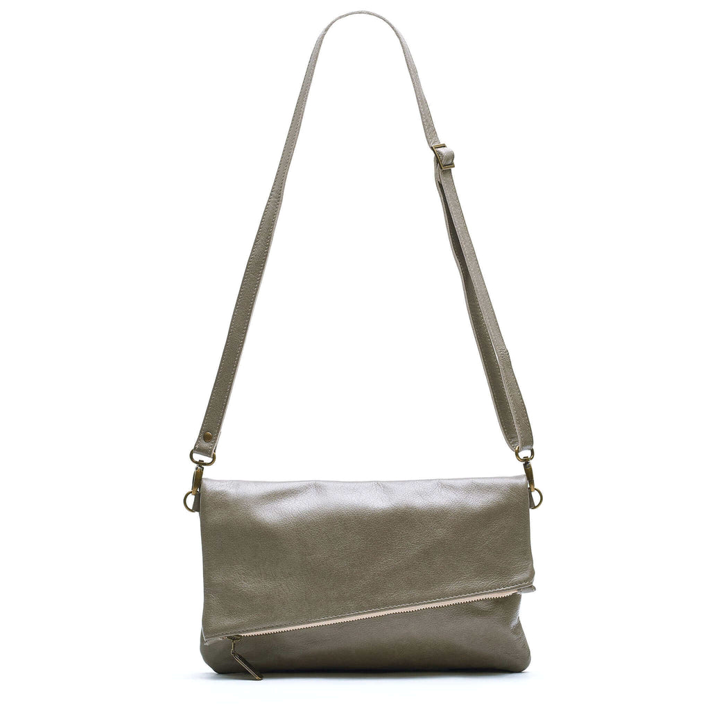 Crossbody Bag Fold Over Slouch Bag Y2K Vintage FOSSIL Brown 
