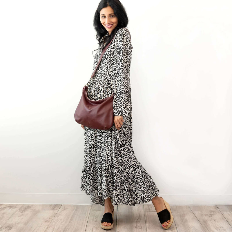 Hobo Crossbody bag, Plum Italian leather, made in USA, Handbags, Hobo Crossbody, Brynn Capella
