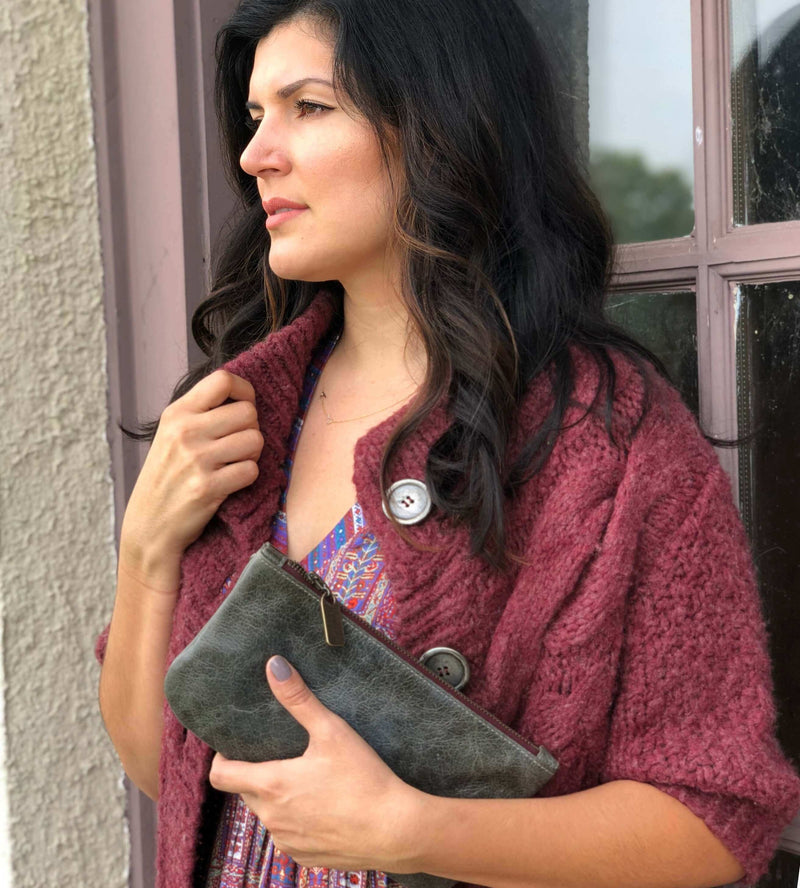 Cher mini leather Crossbody - River Rock - Brynn Capella, USA
