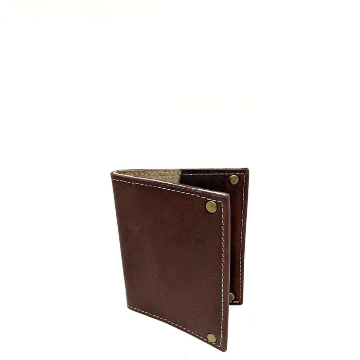 Wine Brown Mini Leather Flap Wallet, Unisex, Made in USA, Wallets & Money Clips, Mini Wallet, Brynn Capella