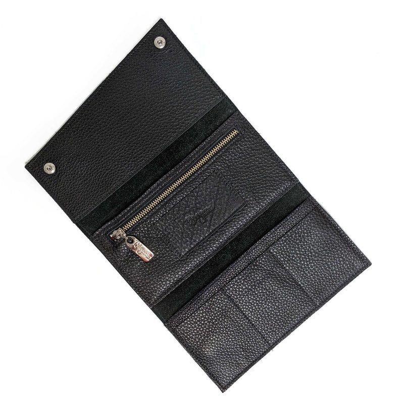 Slim Trifold leather wallet in Black, Made in USA, Wallets & Money Clips, Tri-fold Wallet, Brynn Capella