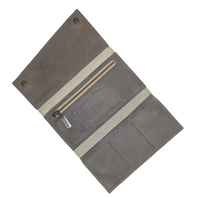 Slim Trifold leather wallet in Grey, Made in USA, Wallets & Money Clips, Tri-fold Wallet, Brynn Capella