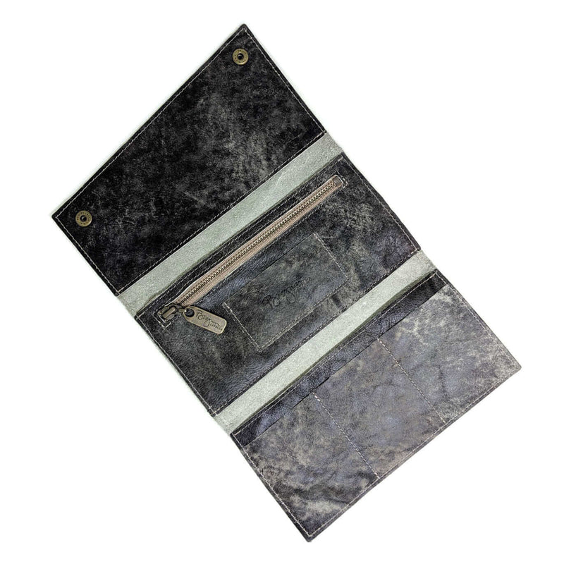 Slim Trifold leather wallet in Soft Charcoal, Made in USA, Wallets & Money Clips, Tri-fold Wallet, Brynn Capella