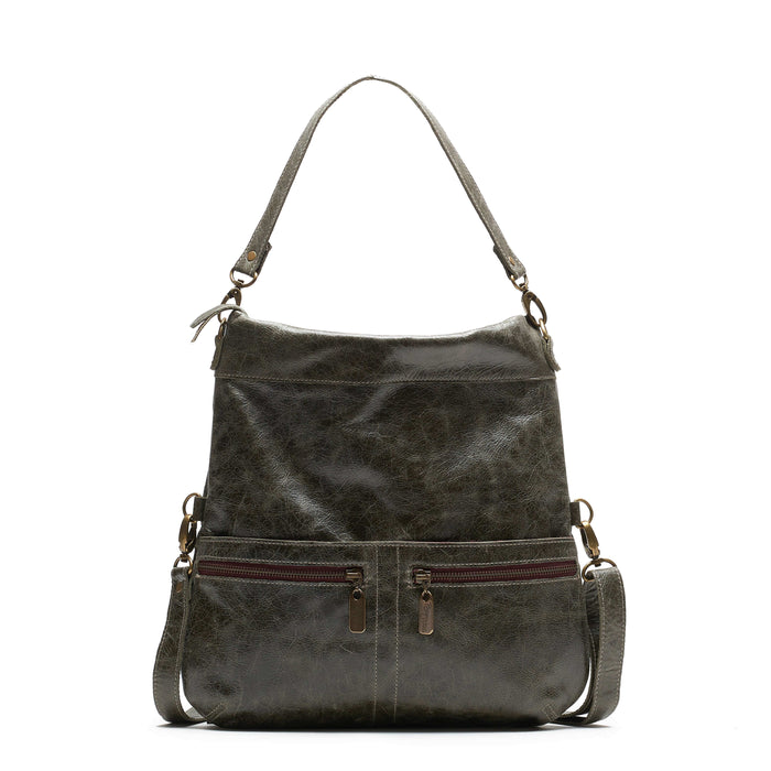 Convertible leather crossbody backpack, Black, USA made Medium Crossbody Brynn Capella
