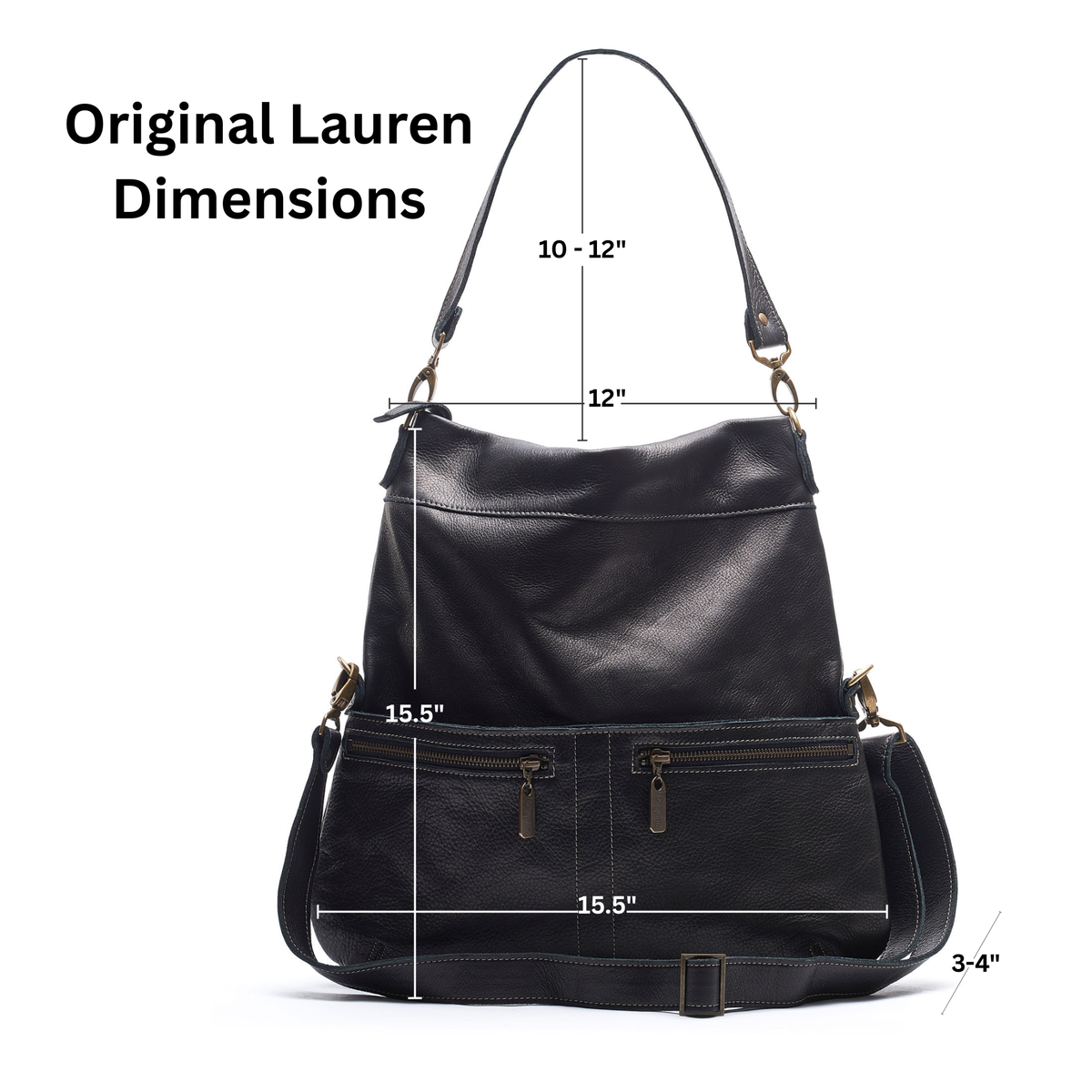 Mini Lauren 6-in-1 Convertible Leather Crossbody Bag - Black Sand