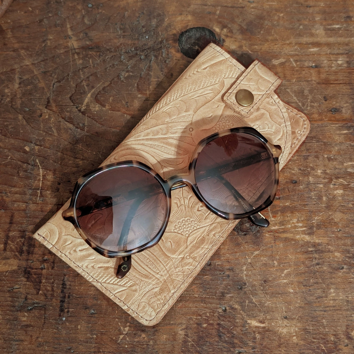 Allison Leather Eyeglass Case - Western Floral