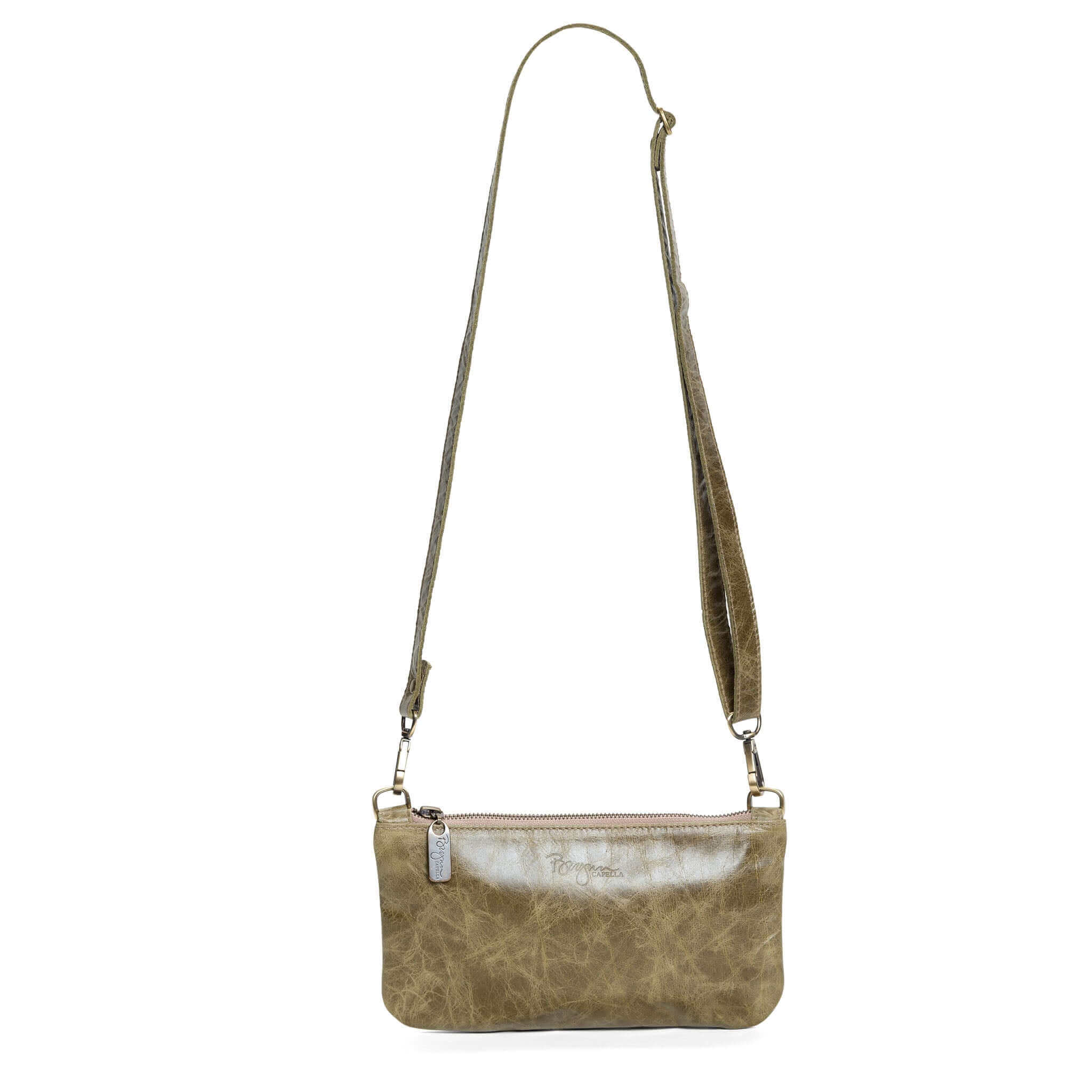 Green Leather Mini Crossbody Bag | Brynn Capella, USA