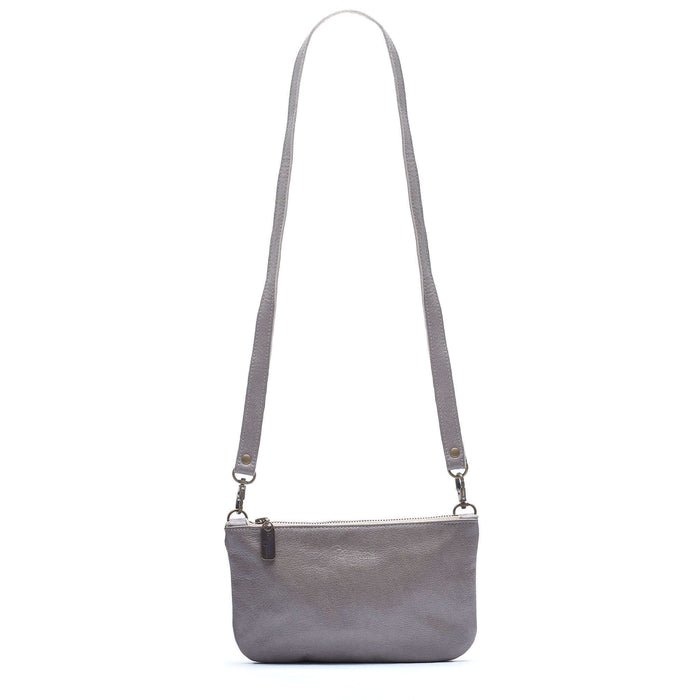 Mini Grey leather Crossbody, made in USA by Brynn Capella