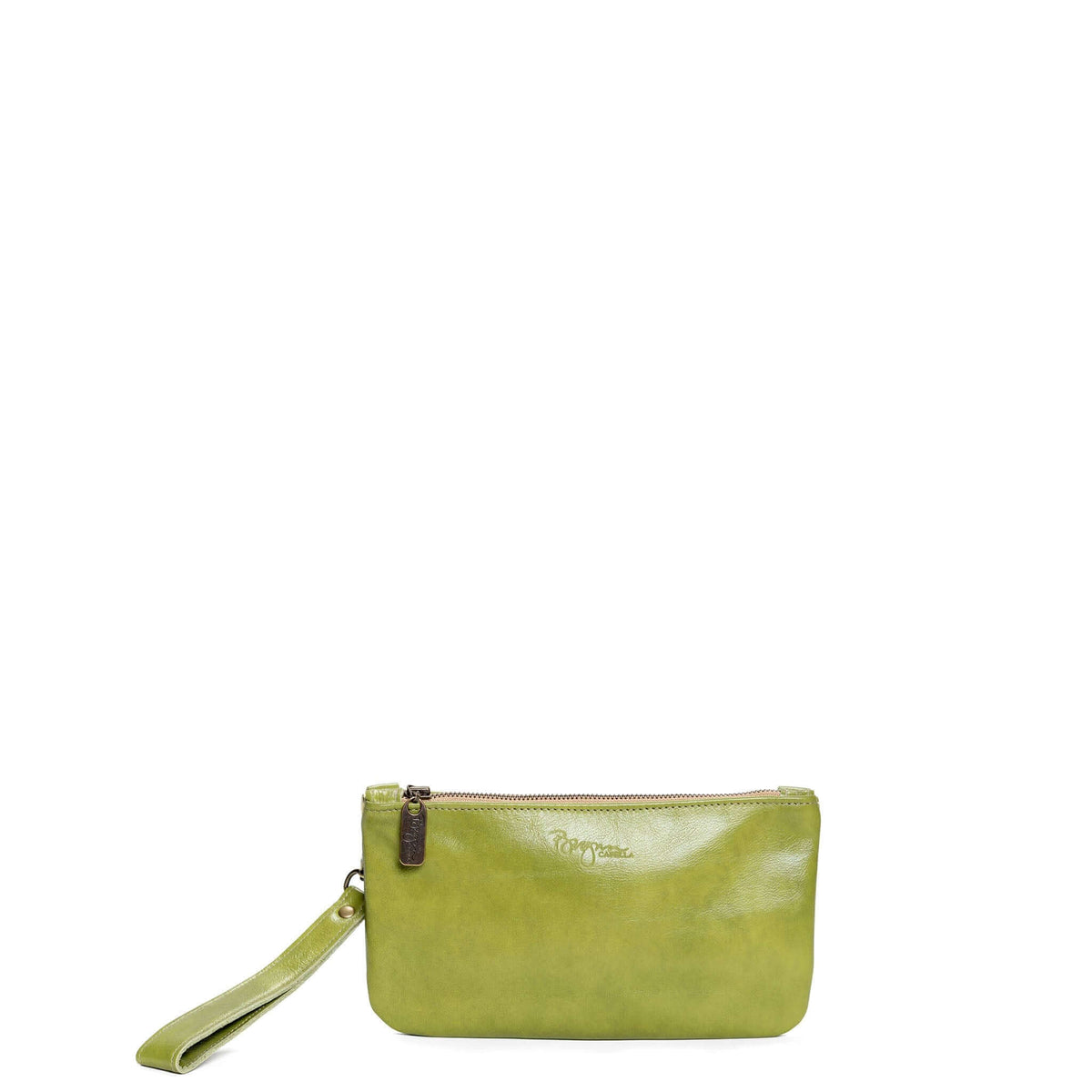 Cher Mini Crossbody in lime green, clutch, wallet, Brynn Capella, made in the USA