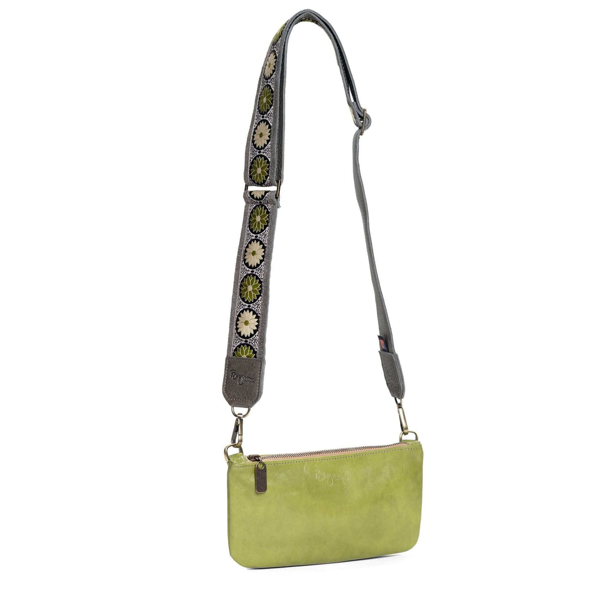 Cher Mini Corssbody in lime green, clutch, wallet, Brynn Capella, made in the USA