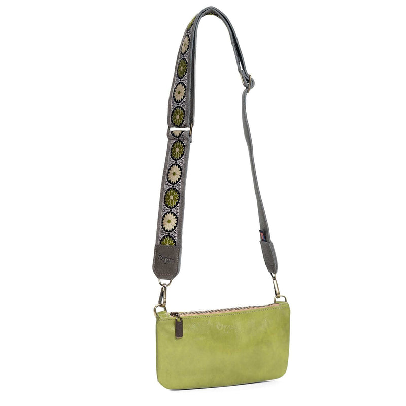 Mini bag/wristlet in Lime Green, full-grain leather, USA, Handbags, Mini Crossbody, Brynn Capella