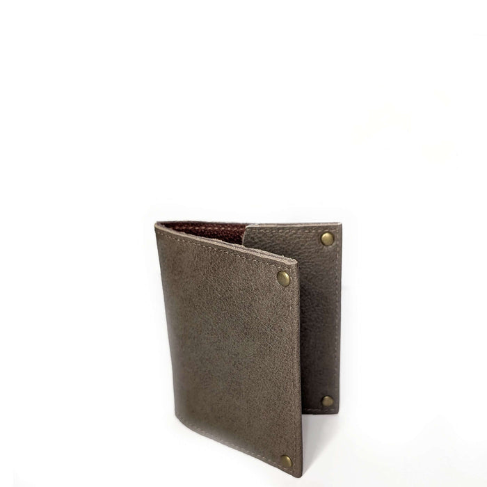 Taupe Mini Leather Flap Wallet, Unisex, Made in USA, Wallets & Money Clips, Mini Wallet, Brynn Capella
