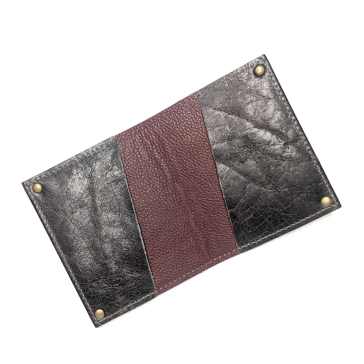 Charcoal Mini Leather Flap Wallet, Unisex, Made in USA, Wallets & Money Clips, Mini Wallet, Brynn Capella