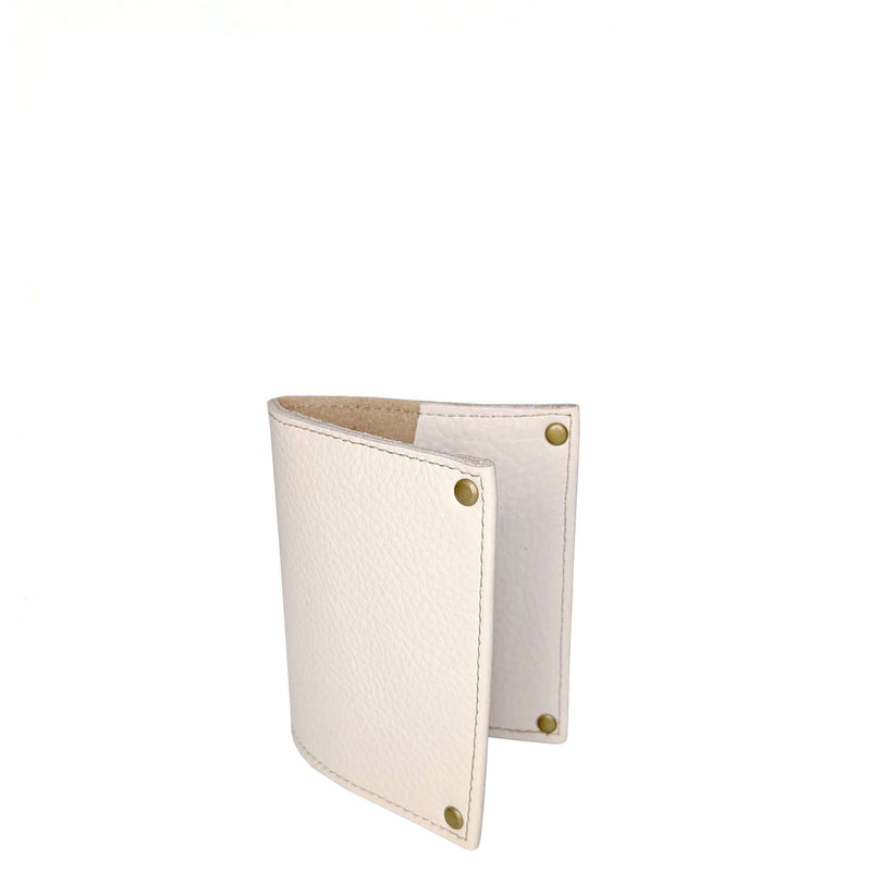 Ivory Mini Leather Flap Wallet, Unisex, Made in USA, Wallets & Money Clips, Mini Wallet, Brynn Capella