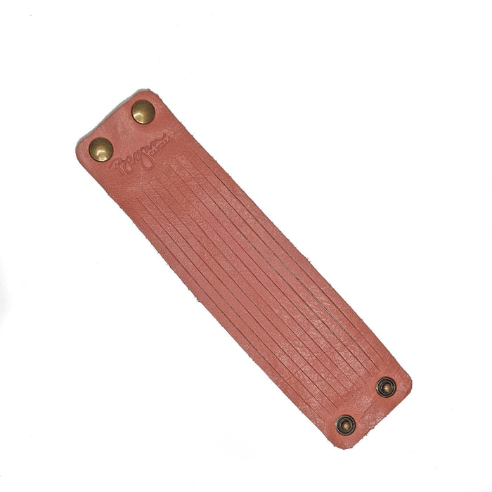 Fringe Leather Bracelet, coral pink | Brynn Capella, Made in USA, Bracelets, , Brynn Capella