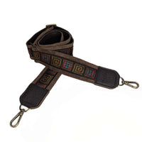 Lizzy Guitar Bag Strap - Chocolate Greek Key by Brynn Capella, Made in USA