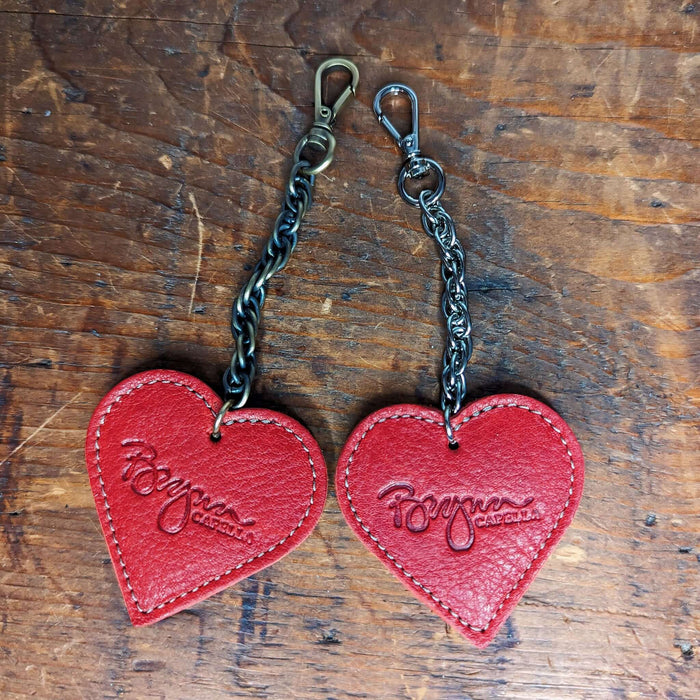 Red Heart Leather Bag Charm, Brynn Capella, Made in USA