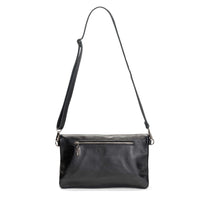 Leather Foldover Crossbody bag, clutch, black, made in USA, Handbags, Small Crossbody, Brynn Capella