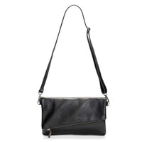 Leather Foldover Crossbody bag, clutch, black, made in USA, Handbags, Small Crossbody, Brynn Capella