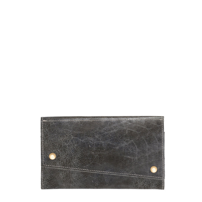 Kimerly Tri-fold Leather Wallet - River Rock