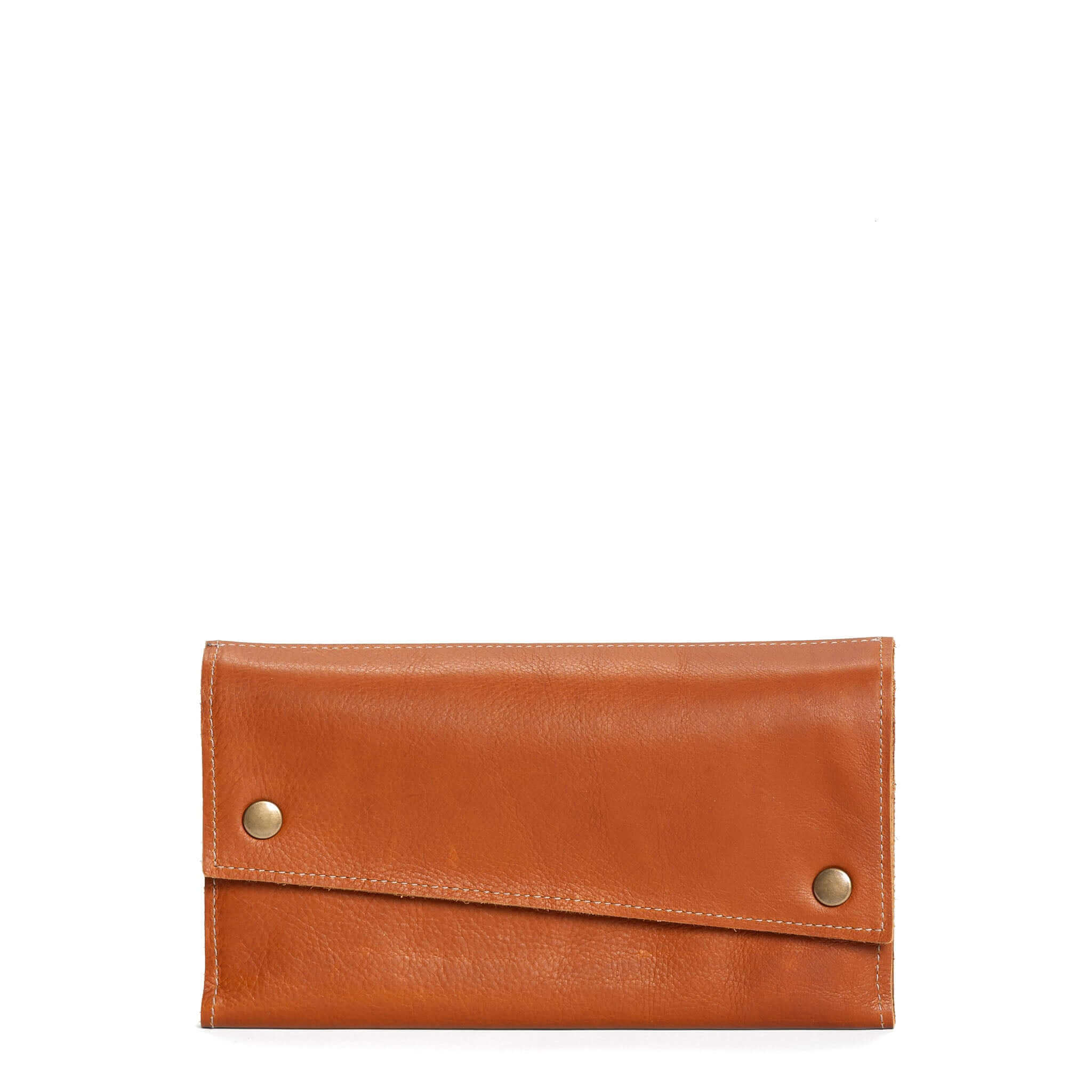 折りたたみ財布 COURONNE Fermoir Middle Wallet Dark Brown RCWEX24641BRD The Kimerly Tri-fold Wallet | Brynn Capella, made in USA