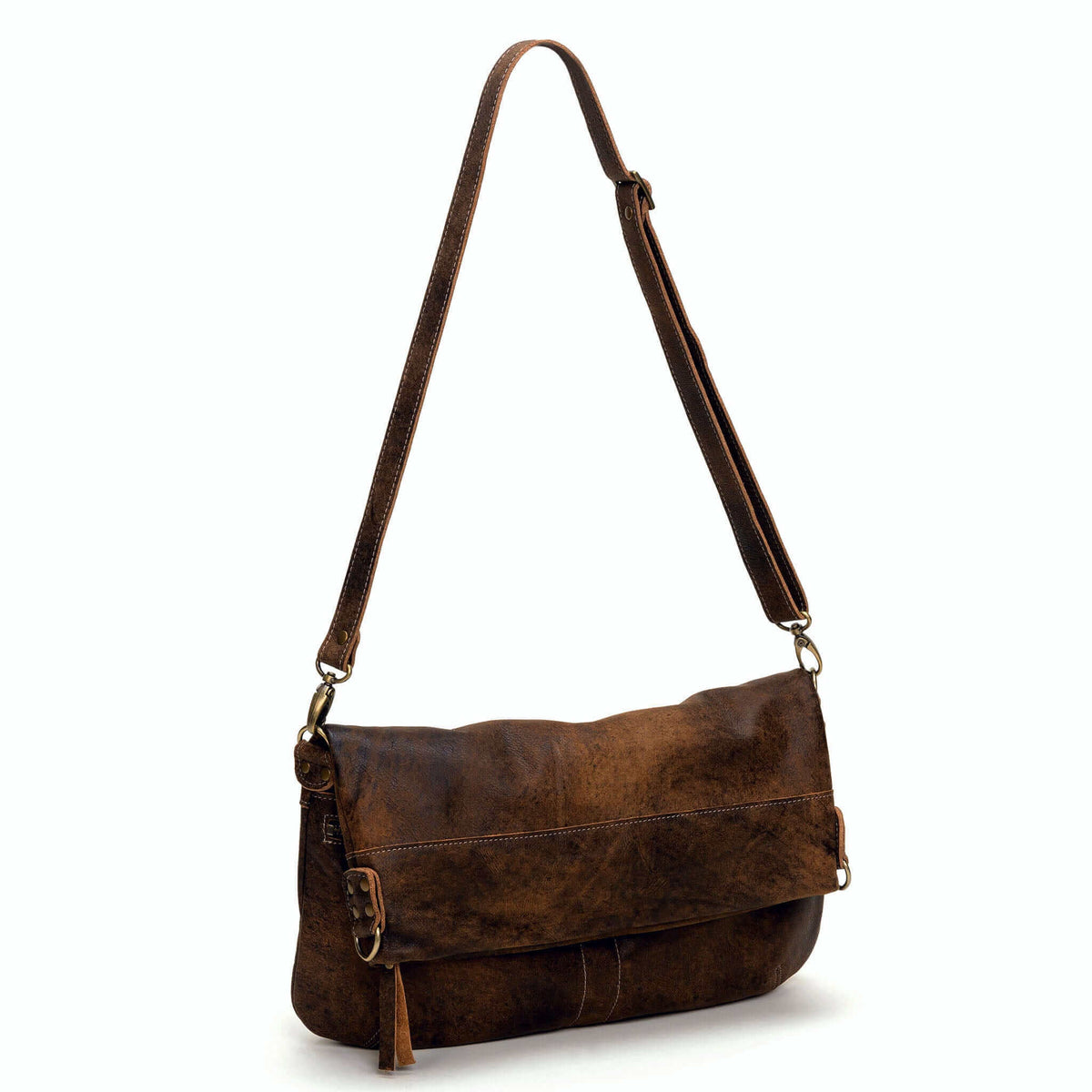 Bomber Brown 6-in-1 leather crossbody backpack - Brynn Capella, USA