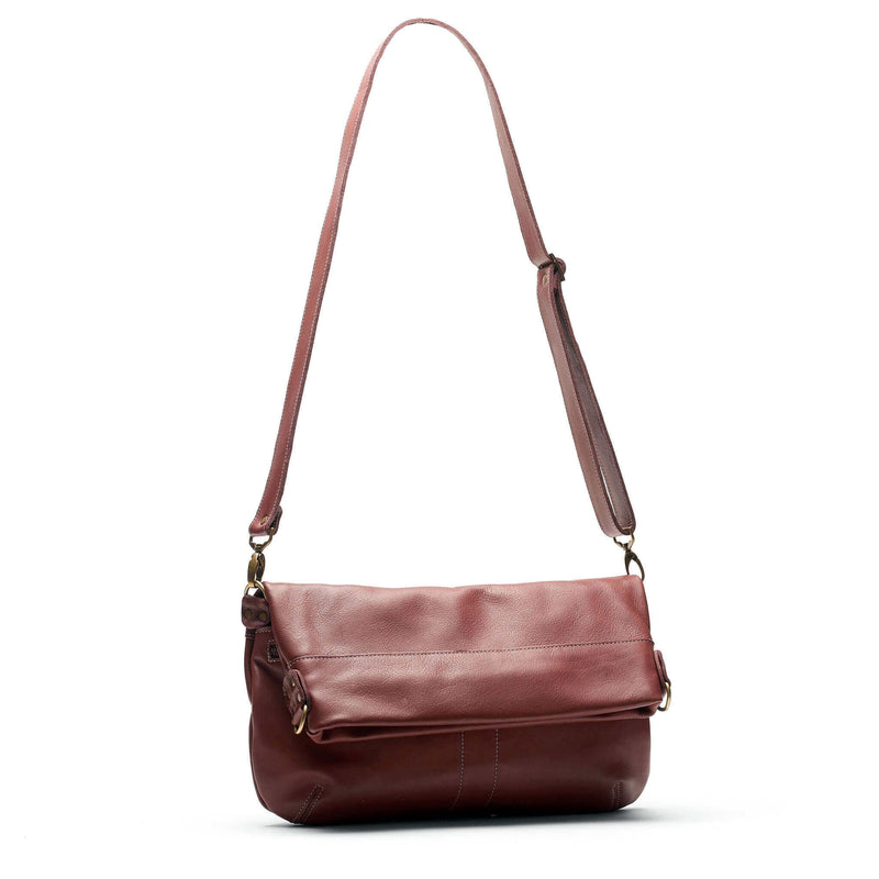 Convertible leather crossbody backpack, Wine Brown, USA made Handbags Brynn Capella