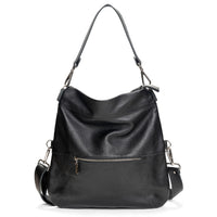 Convertible leather crossbody backpack, Black, USA made Large Crossbody Brynn Capella