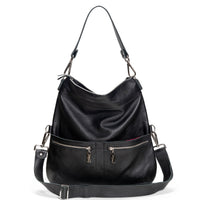 Convertible leather crossbody backpack, Black, USA made Large Crossbody Brynn Capella