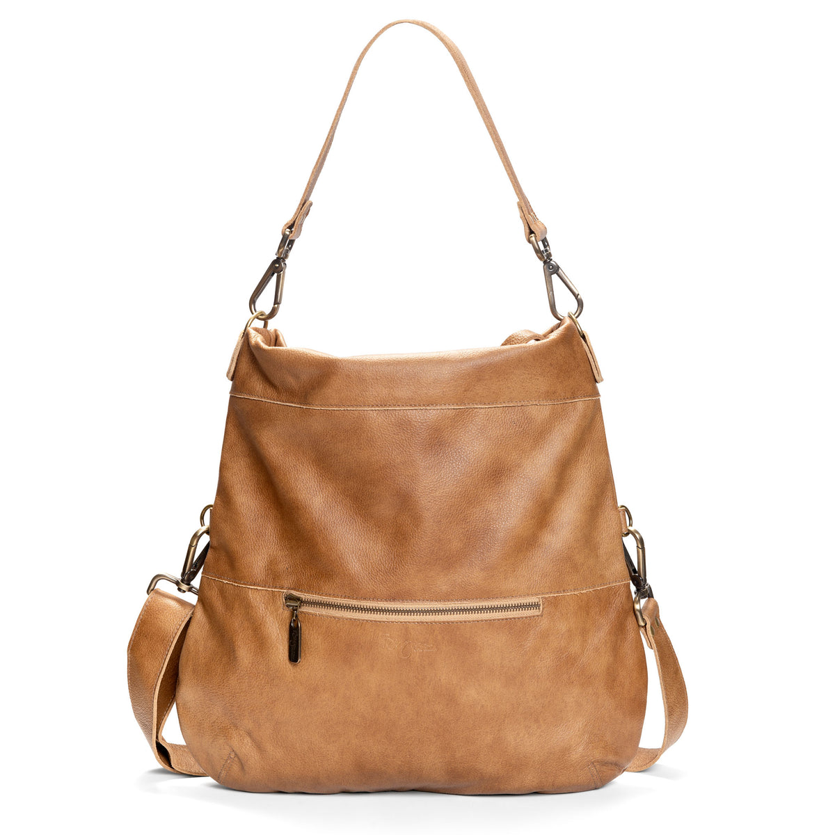 Convertible leather crossbody backpack, Tan, USA made Large Crossbody Brynn Capella