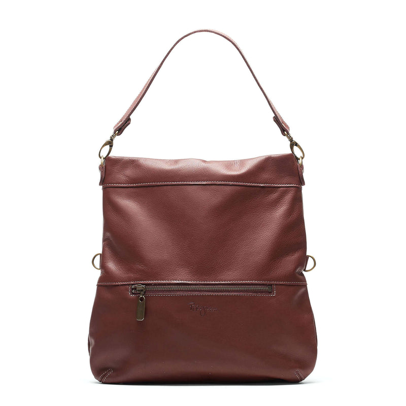 Convertible leather crossbody backpack, Wie Brown, USA made Medium Crossbody Brynn Capella