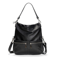 Convertible leather crossbody backpack, Black, USA made Medium Crossbody Brynn Capella