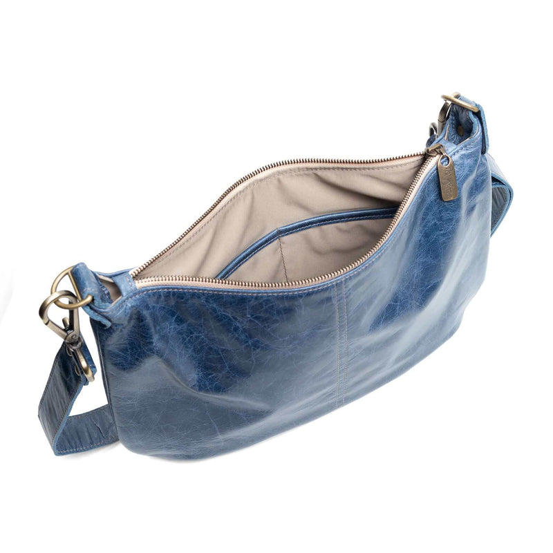 Hobo Crossbody bag, Blue Italian leather, made in USA, Handbags, Hobo Crossbody, Brynn Capella