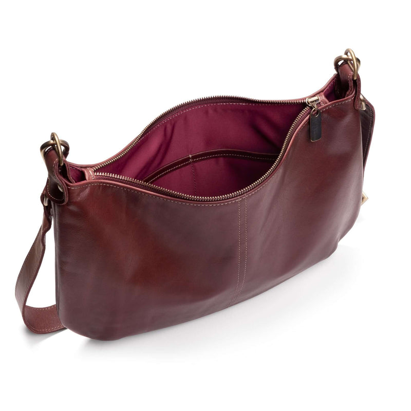 Hobo Crossbody bag, Wine Brown Italian leather, made in USA, Handbags, Hobo Crossbody, Brynn Capella