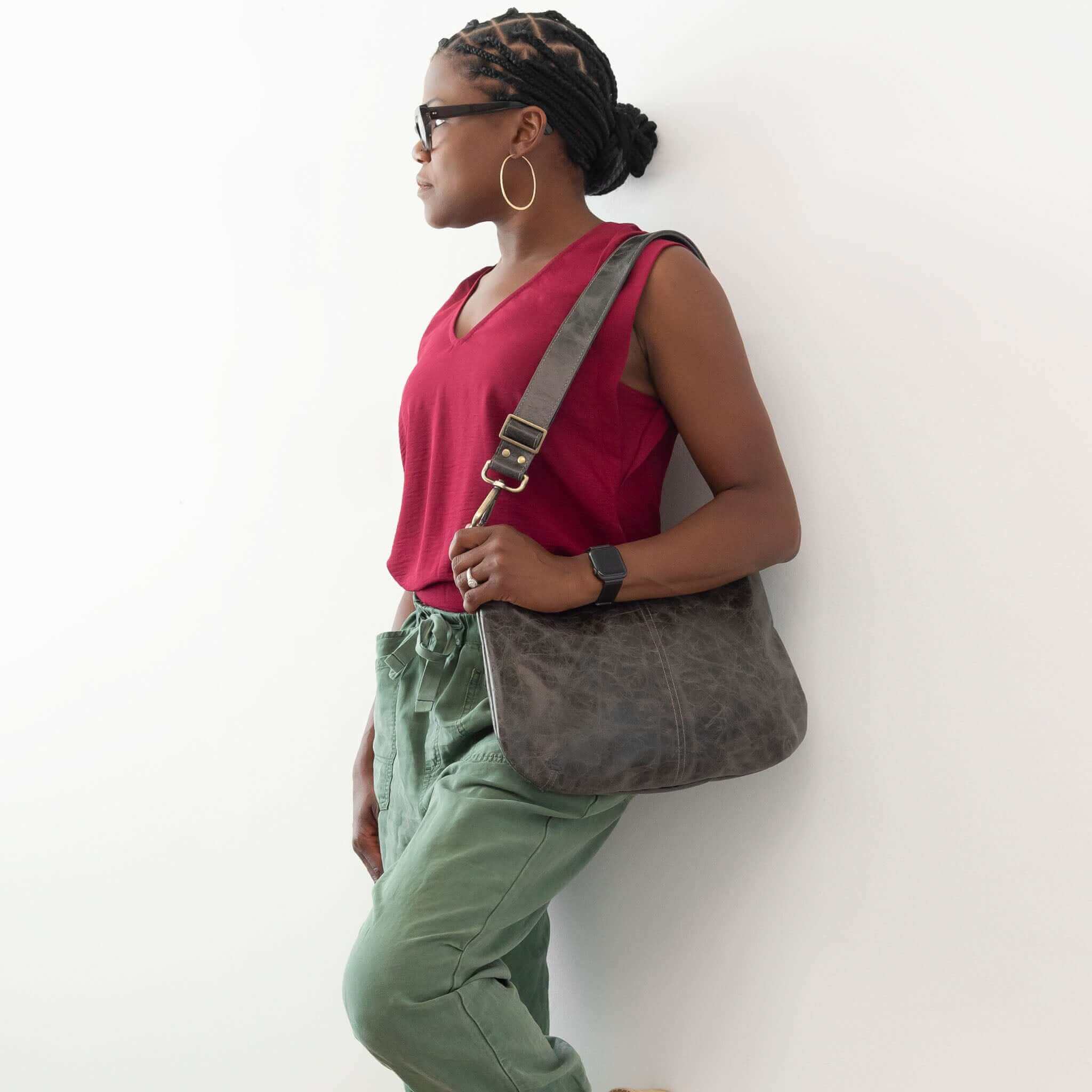 Hobo Crossbody Bag, Leather Purse | Mayko Bags Chocolate / Yes Lining for Me