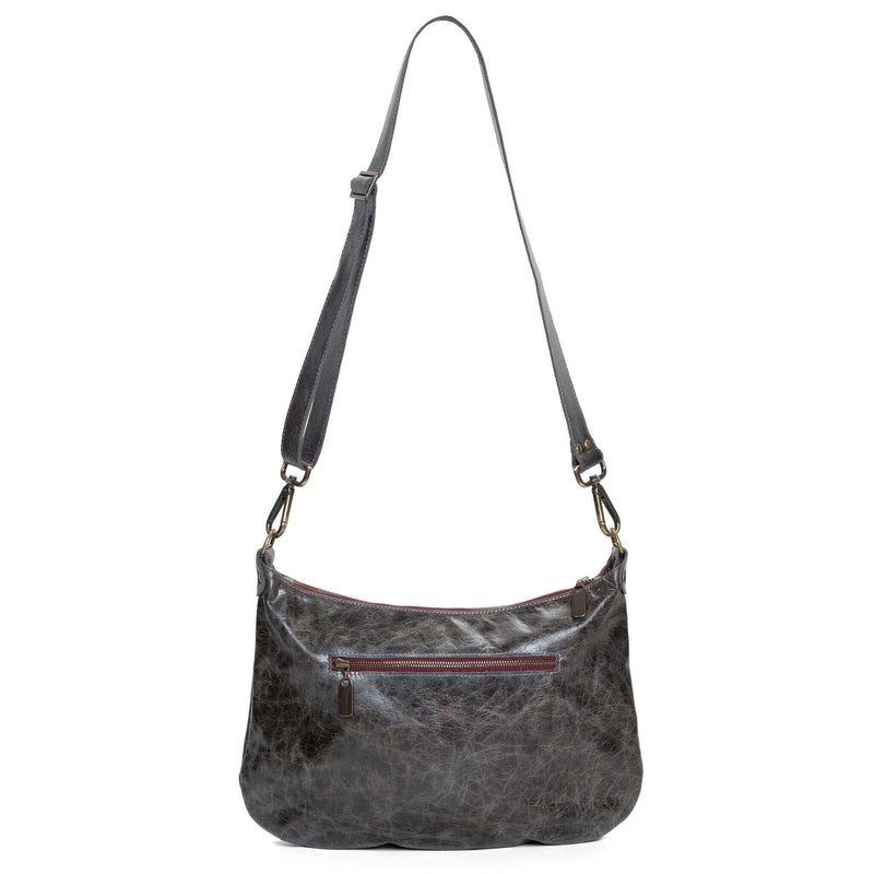 Hobo Crossbody bag, Charcoal Italian leather, made in USA, Handbags, Hobo Crossbody, Brynn Capella