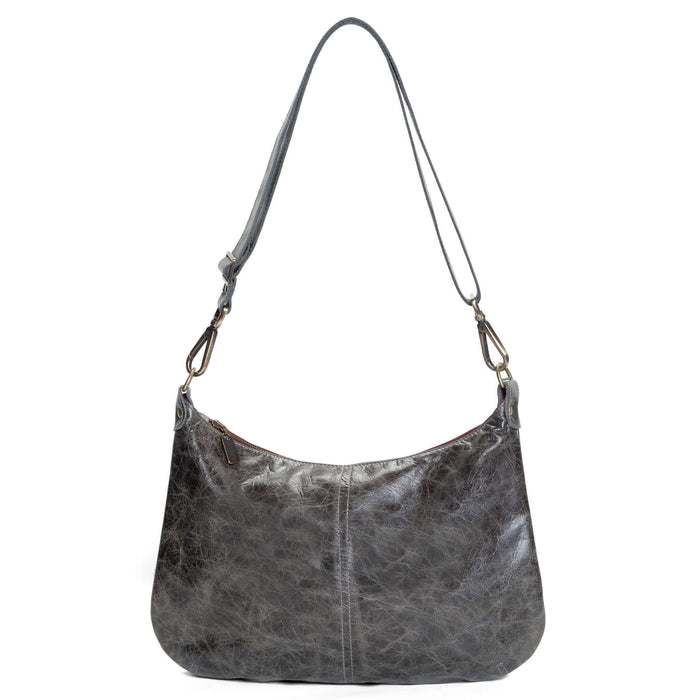 Hobo Crossbody bag, Charcoal Italian leather, made in USA, Handbags, Hobo Crossbody, Brynn Capella