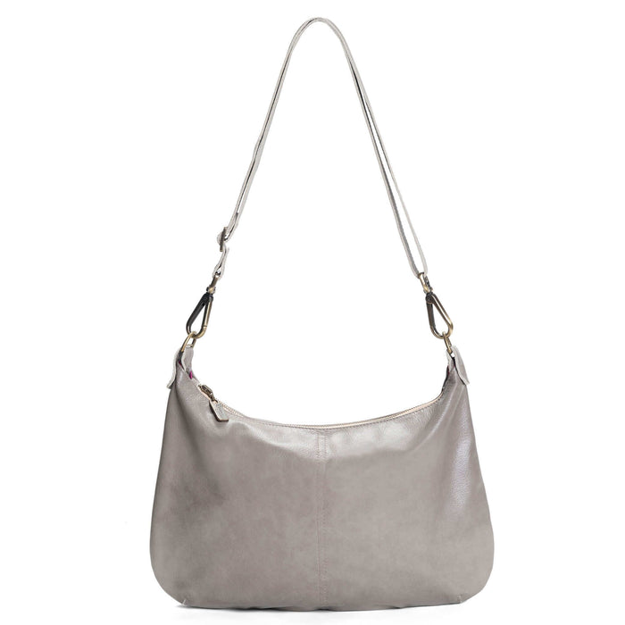 Hobo Crossbody bag, Grey Italian leather, made in USA, Handbags, Hobo Crossbody, Brynn Capella