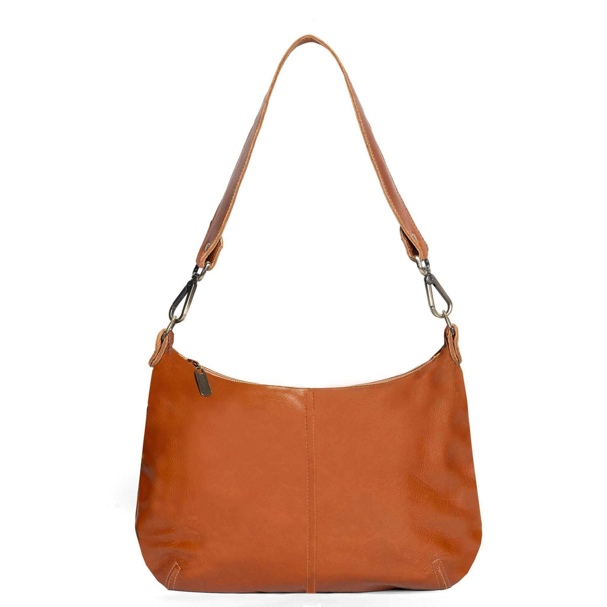 Rust leather Hobo Crossbody, Brynn Capella , Aniline Leather, pull-up leather
