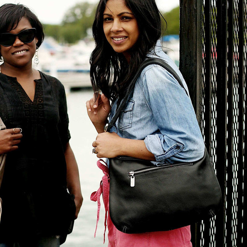 Hobo Crossbody bag, Black Italian leather, made in USA, Handbags, Hobo Crossbody, Brynn Capella