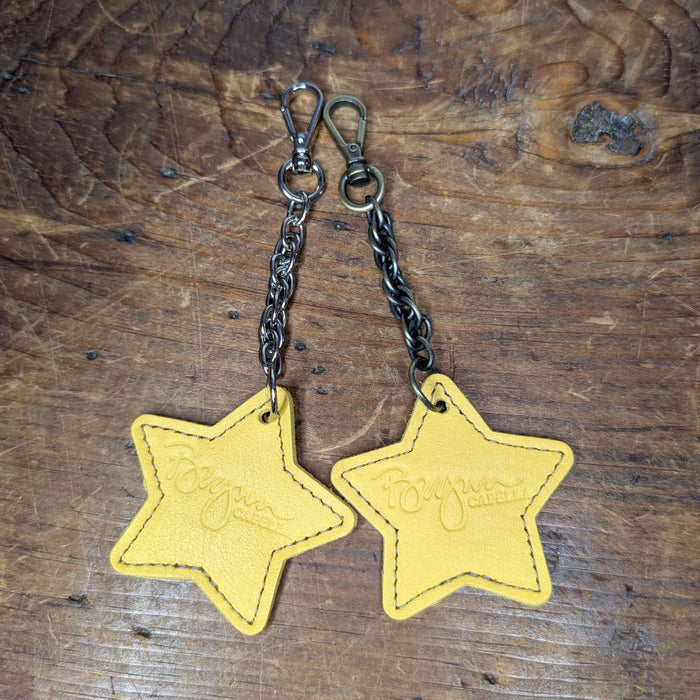 Yellow Star Leather Bag Charm, Brynn Capella, Made in USA