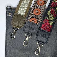 Lizzy Guitar Bag Strap - Orange/Brown Daisy Dot