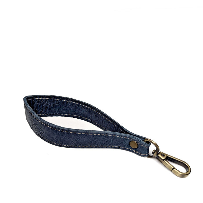 Distressed blue leather key fob / wrist strap, Keychains, Key Fob, Brynn Capella