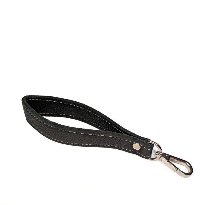 Black leather key fob/ wrist strap - Brynn Capella, made in the USA, Keychains, Key Fob, Brynn Capella