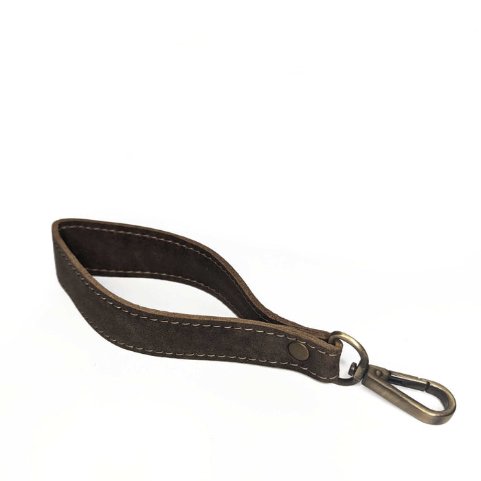 Bomber brown leather key fob / wrist strap - Brynn Capella, USA, Keychains, Key Fob, Brynn Capella