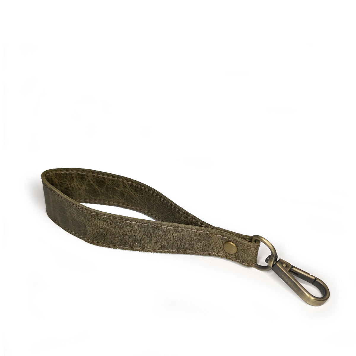 Distressed green leather key fob / wrist strap - Brynn Capella, USA, Keychains, Key Fob, Brynn Capella