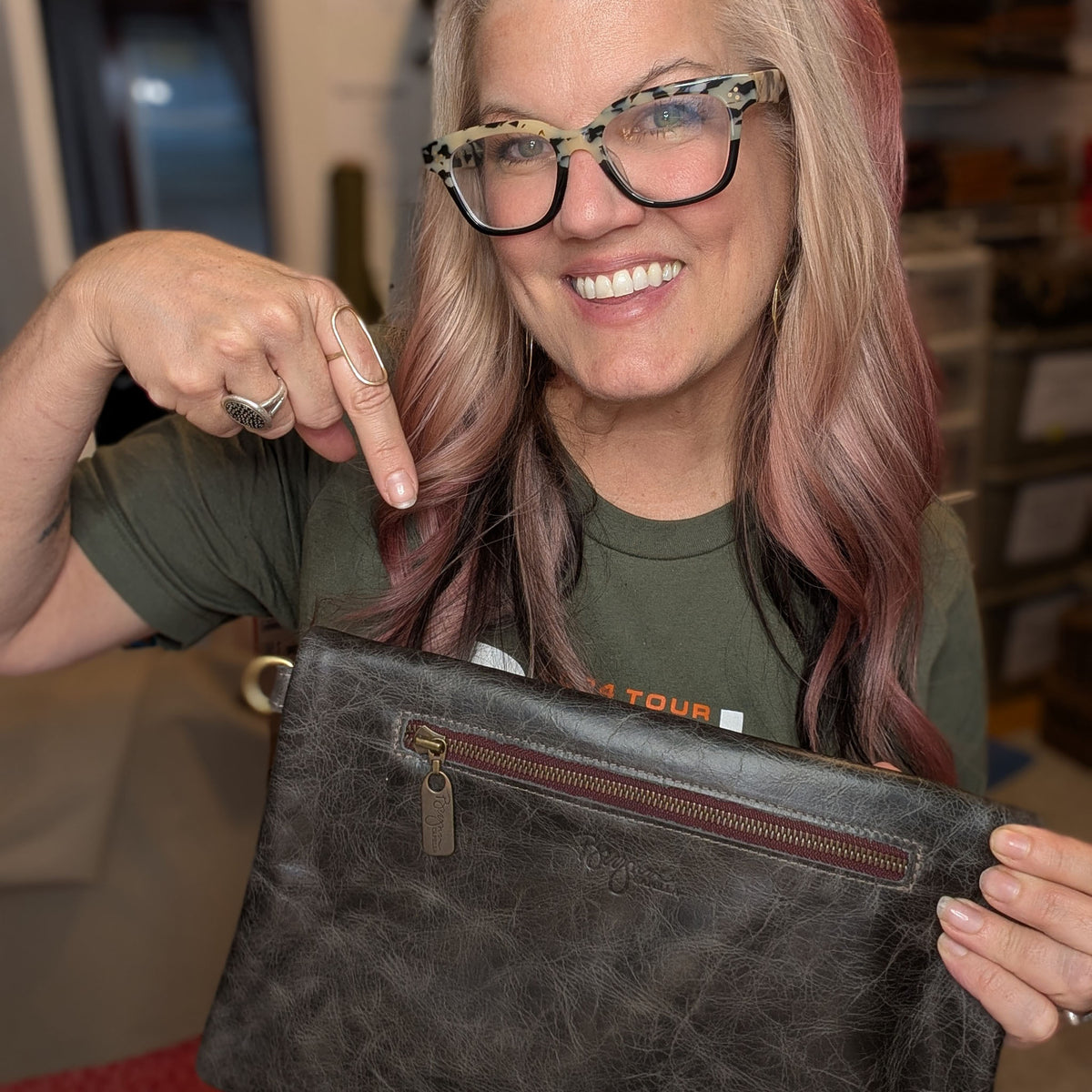 Jenne Foldover Crossbody - River Rock