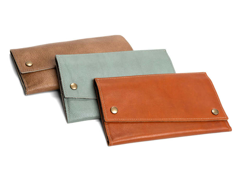 1 Genuine Leather Bag Handle Wristlet Hands-Free Purse Wallet