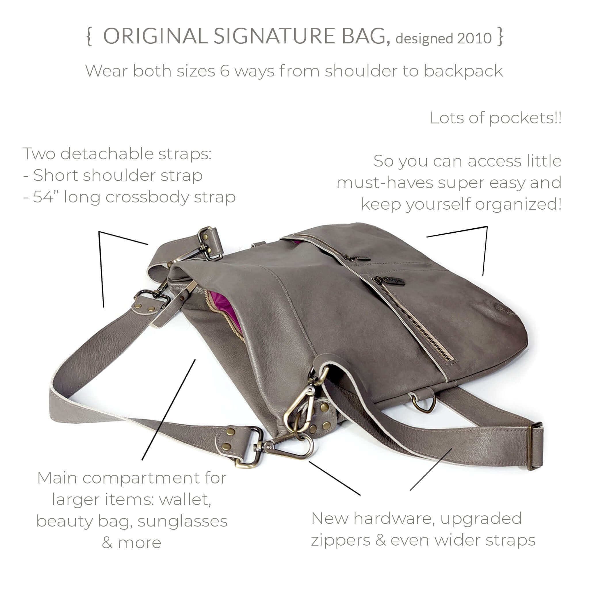 Convertible multi-use leather bag - Mini-Lauren